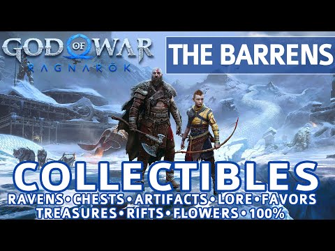 God of War Ragnarok - The Barrens All Collectible Locations (Chests, Artifacts, Ravens) - 100%