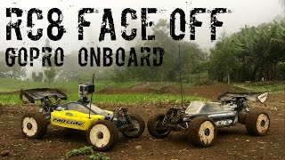 A Race with 2 Team Associated (AE) RC8.2e's, a Muddy RC Track, and a GoPro Onboard!
