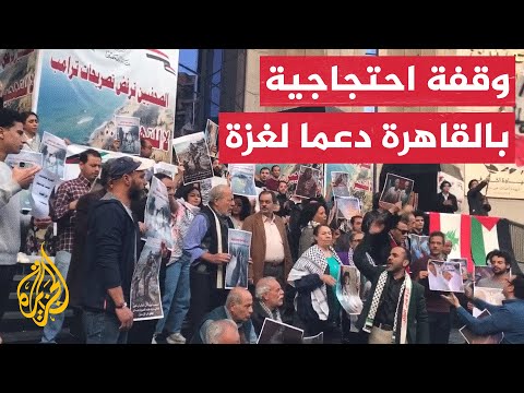 فيديو | مظاهرة أمام نقابة الصحفيين وسط العاصمة المصرية القاهرة تضامنا مع غزة