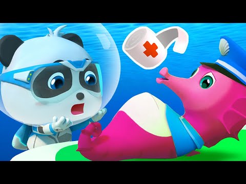 Capa de Papai Cavalo Marinho Dá a Luz | Super Equipe de Resgate | Desenhos Animados | BabyBus Português