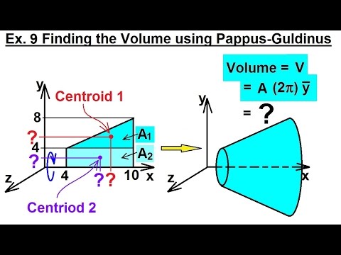 Mechanical Engineering: Centroids & Center of Gravity (34 of 35) Volume=? using Pappus-Guldinus