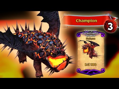 CHAMPION CATASTROPHIC QUAKEN — Unique Brawler Dragon Max Level 180 Showcase | Dragons: Rise of Berk