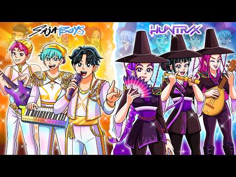 Huntrix vs Saja Boys Swap Outfit Challenge for 24 HOURS! | KPop Demon Hunters Animation