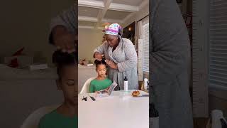 GRWM Do you think we’ll make it to church on time? #shortmaschallenge #girlmom #hairstyles