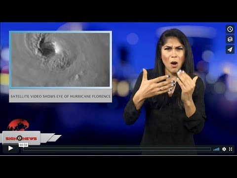 Satellite video shows eye of hurricane Florence (ASL - 9.11.18)