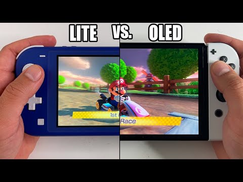 LITE vs OLED Nintendo Switch Comparison - Mario Kart 8 Deluxe