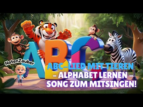 ABC-Tierlied 🦁🐘 (ABC Song) | Buchstaben & Tiere lernen für Kinder | Kinderlied zum Mitsingen 🎤