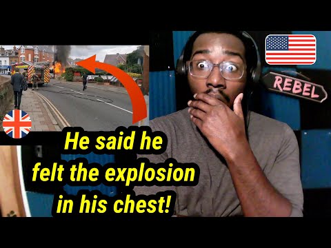 American Reacts: British Responding to Bin lorry on fire and exploding in Weybridge
