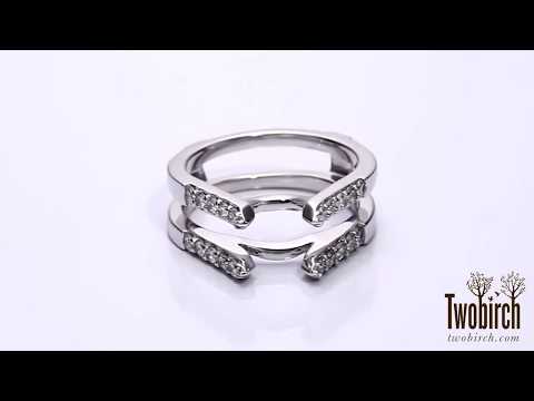 0.5ct. Cathedral Round Shared Prong Ring Guard - TwoBirch TB-GUARD-0047-WG-H