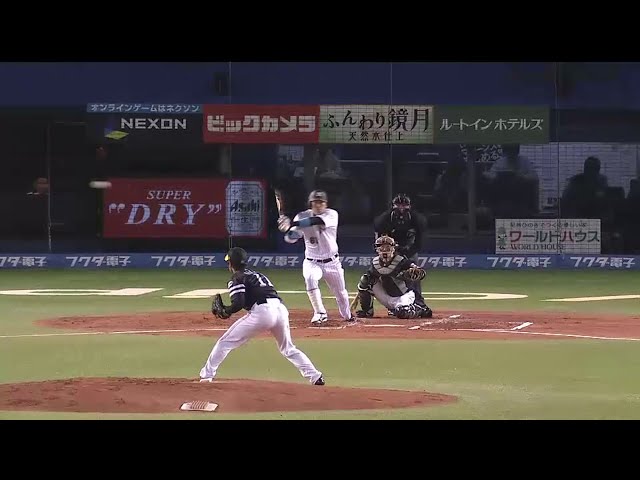 【1回裏】初球を捉えた!! マリーンズ・角中 センターへ先制タイムリーヒット!! 2015/4/17 M-H