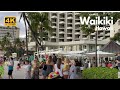 🚶🏻SUNSET, 2022 Waikiki Beach and Downtown in Honolulu Oahu🏄🌴Hawaii🇺🇸[4K]