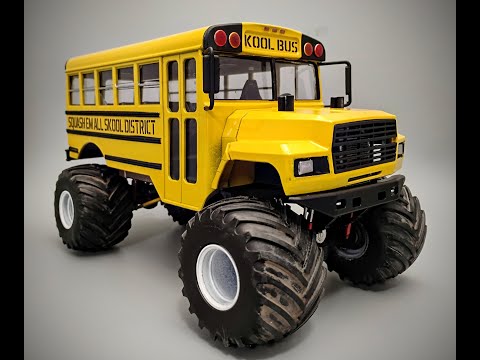 NEW Monster Truck School Bus Turbo V12 1/24 Scale Model Kit Build How To Assemble Paint 3D Printing