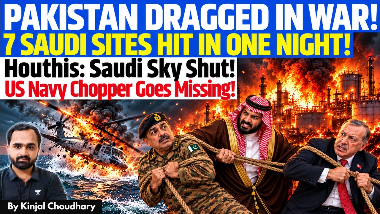 PAKISTAN FORCED INTO HOUTHI WAR | Mecca Pact Triggered, 7 Saudi Sites Hit, US Chopper Hit? | Kinjal
