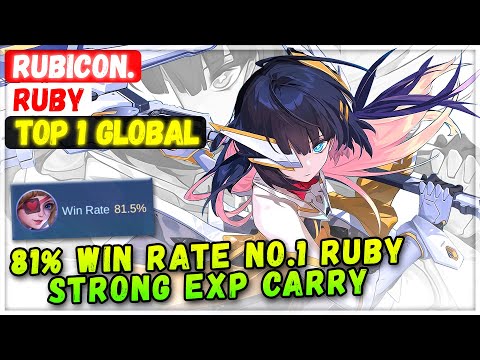 81% Win Rate No.1 Ruby Strong EXP Carry [ Top Global Ruby ] Rubicon. Mobile Legends Emblem And Build