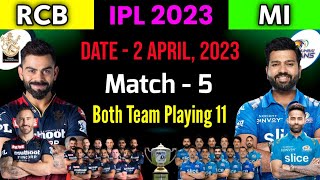 IPL 2023 | RCB vs MI Comparison 2023 | RCB vs MI Playing 11 2023
