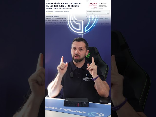 Vídeo relacionado con Lenovo ThinkCentre M720q Mini Desktop Computadora, Intel Core i5-8500, 8 GB de RAM, 256 GB SSD, WiFi, Bluetooth, teclado QWERTY de EE.UU., Windows 11 Pro (reacondicionado)