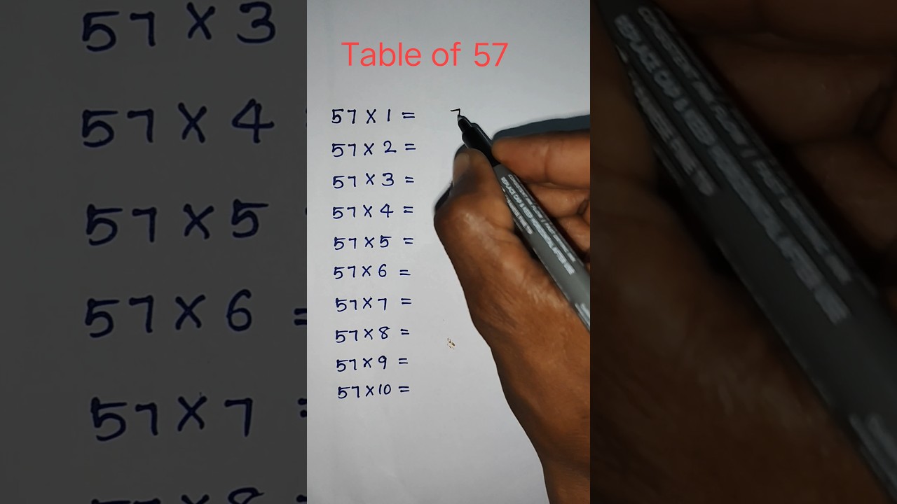 Table of 57