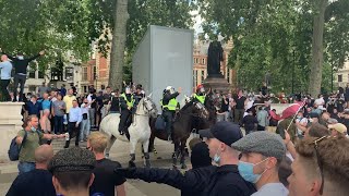 video: Watch: Firework thrown at police during counter Black Lives Matter protest in London