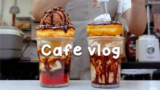 🍩이 비주얼은 못 참지… 진~한 초코 프라페🍫카페브이로그/Cafe Vlog/ASMR/Tasty Coffee