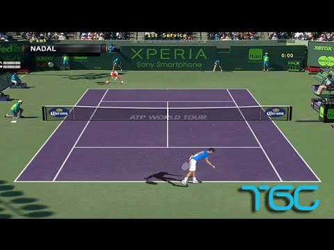 TENNIS ELBOW 2014 HOT SHOT (amazing point) Roger Federer Miami open 2015 GAMEPLAY