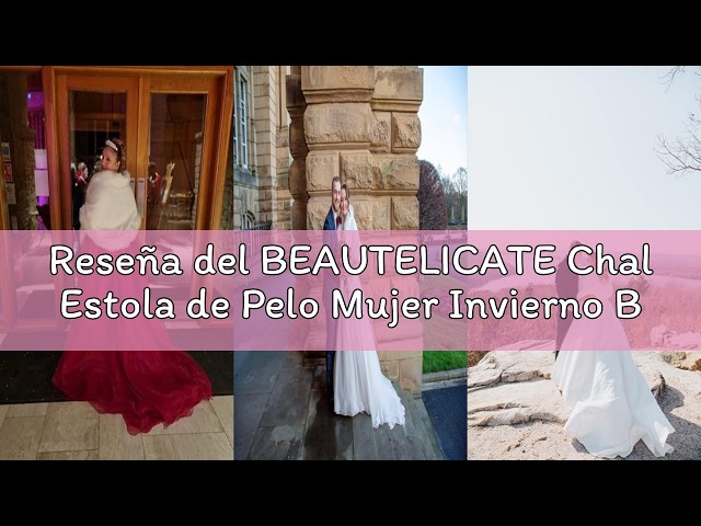 Vídeo relacionado con BEAUTELICATE Chal Estola de Gasa Elegante para Mujer Chifón Capa Poncho Ligera para Novias Bodas y Vestidos de Noche-Blanco