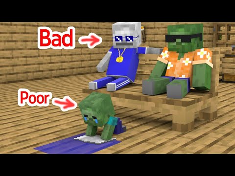 Baby Zombie Boy and Bad Gangster - Minecraft Animation