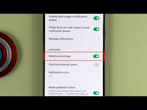 How to turn on/off Display % battery percentage on OPPO Reno2 F Android 11