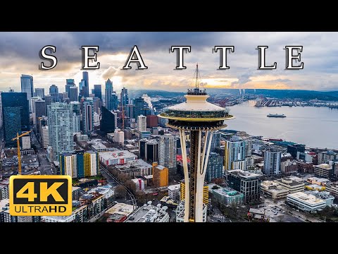 Seattle, Washington, USA in 4K ULTRA HD 🇺🇸 - Aerial views of Seattle skyline