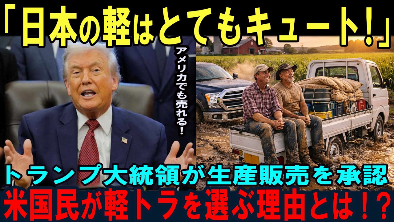 【海外の反応】「こんなのおもちゃだろ!」軽トラを馬鹿にしていたアメリカ人農夫が一変!その驚愕の理由とは?トランプ大統領も大絶賛