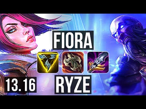 FIORA vs RYZE (TOP) | 14 solo kills, 4.2M mastery, 23/2/10, Legendary | KR Master | 13.16