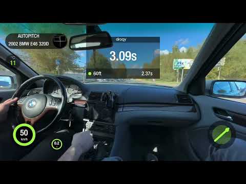 BMW E46 320D 2.0D (M47) AT RWD 2002 STOCK. 0-100 acceleration