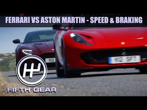 Ferrari VS Aston Martin - the speed & braking test | Fifth Gear