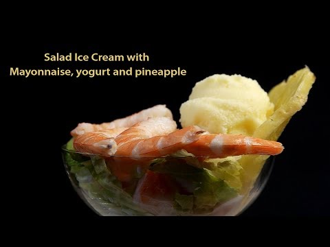 Salad ice cream with Mayonnaise Yogur and Pineapple