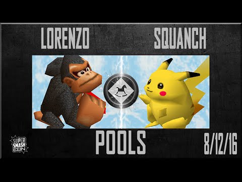 SSC 2016 Pools - Lorenzo (Donkey Kong) Vs. Squanch (Pikachu) Super Smash Bros - SSB64