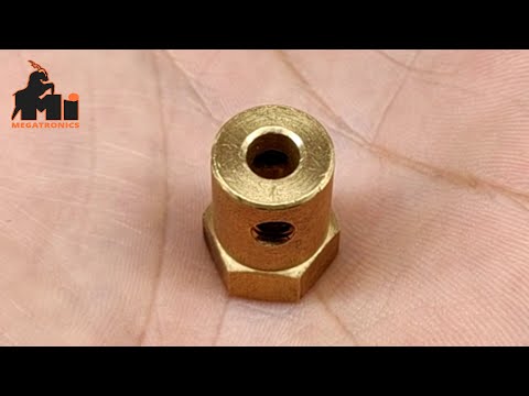 HWC5M-B132 | 5mm Shaft Hexagon Motor Coupler Coupling wheel tyre mount brass