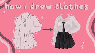 how i draw and color clothes // tips + tricks for shading