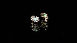 CI0001126 - 1.7 grams 9 carat Yellow Gold Opal and Zirconia Stud Earring