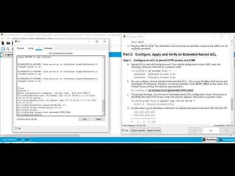 4.2.2.10 Packet Tracer - Configuring Extended   ACLs Scenario 1