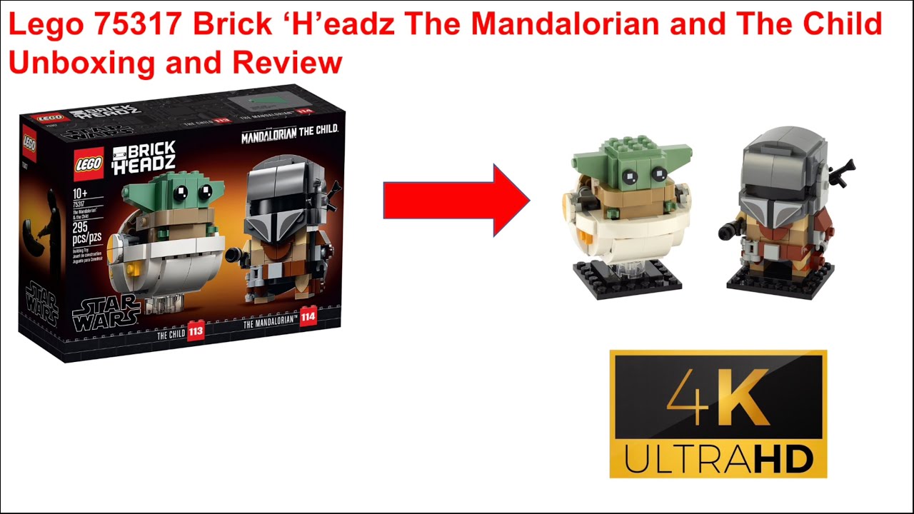 LEGO 75317 BRICK ‘H’EADZ THE MANDALORIAN AND THE CHILD SET Unboxing and Review
