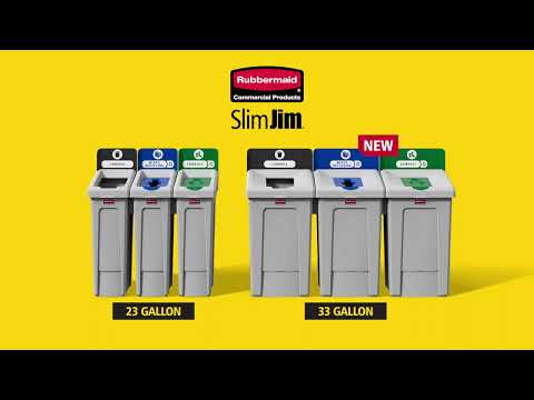 Product video for Slim Jim® Recycling Station 3-Stream Landfill/Paper/BottlesCans, 23 Gal