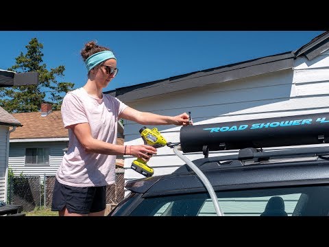 The Best / Easiest Way To Pressurize A Road Shower Is With A Ryobi Power Inflator Video