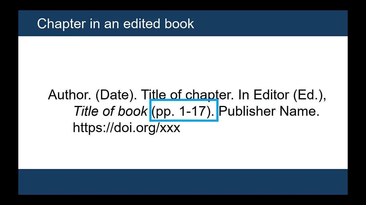Citing Books & Book Chapters in APA Style, 7th Edition