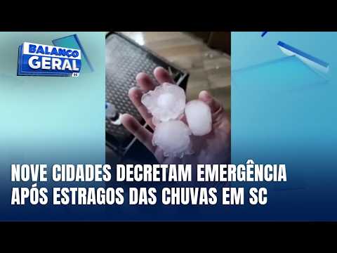 Nove cidades decretam emergência após fortes chuvas em Santa Catarina