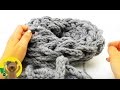 Cachecol Echarpe – Feito na mão com a lã super grossa – Super fácil e rápido
