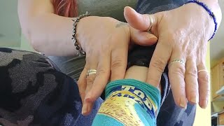 Long toenails and soles..sock tease.
