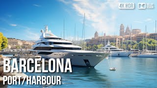 Port Barcelona, Luxury Yachts - 🇪🇸 [8K HDR] Tour