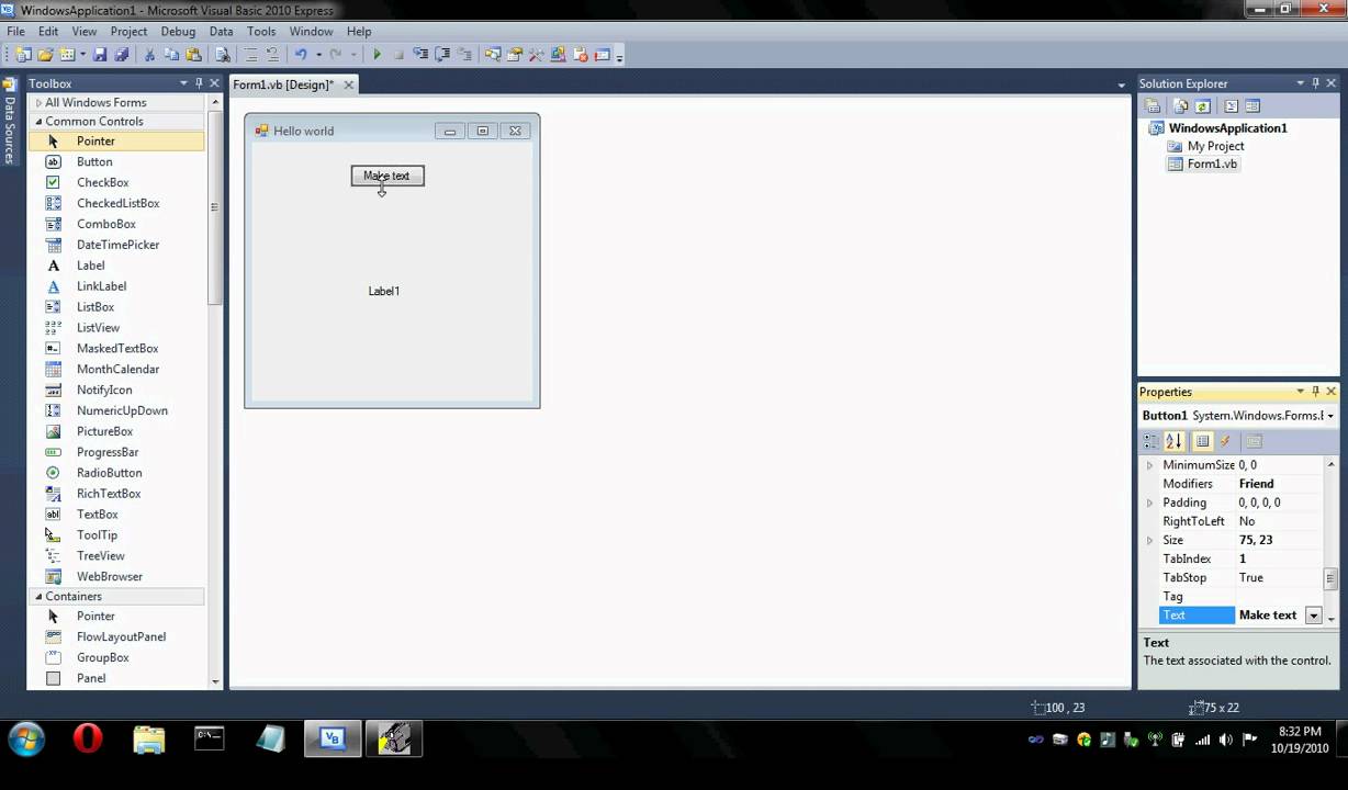 Visual Basic 2010 Tutorial 1 - Hello World