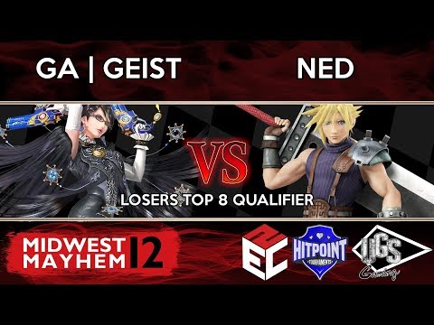 Midwest Mayhem 12 Losers Top 8 Qualifier - GA | Geist (Bayonetta) Vs. NED (Cloud)