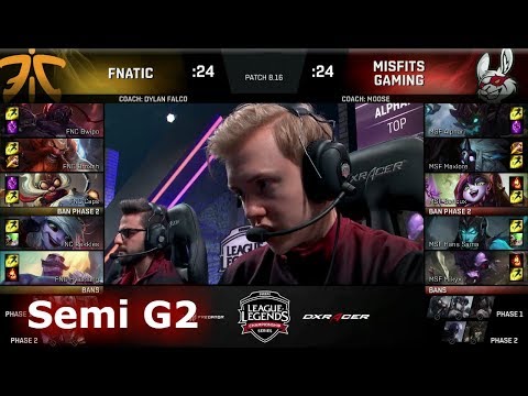 Fnatic vs Misfits | Game 2 Semi Finals S8 EU LCS Summer 2018 | FNC vs MSF G2