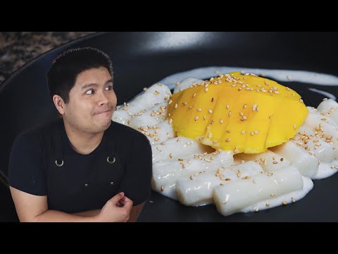 Coconut Mango Rice Cake (Sticky Rice Cake with Coconut Sauce)
